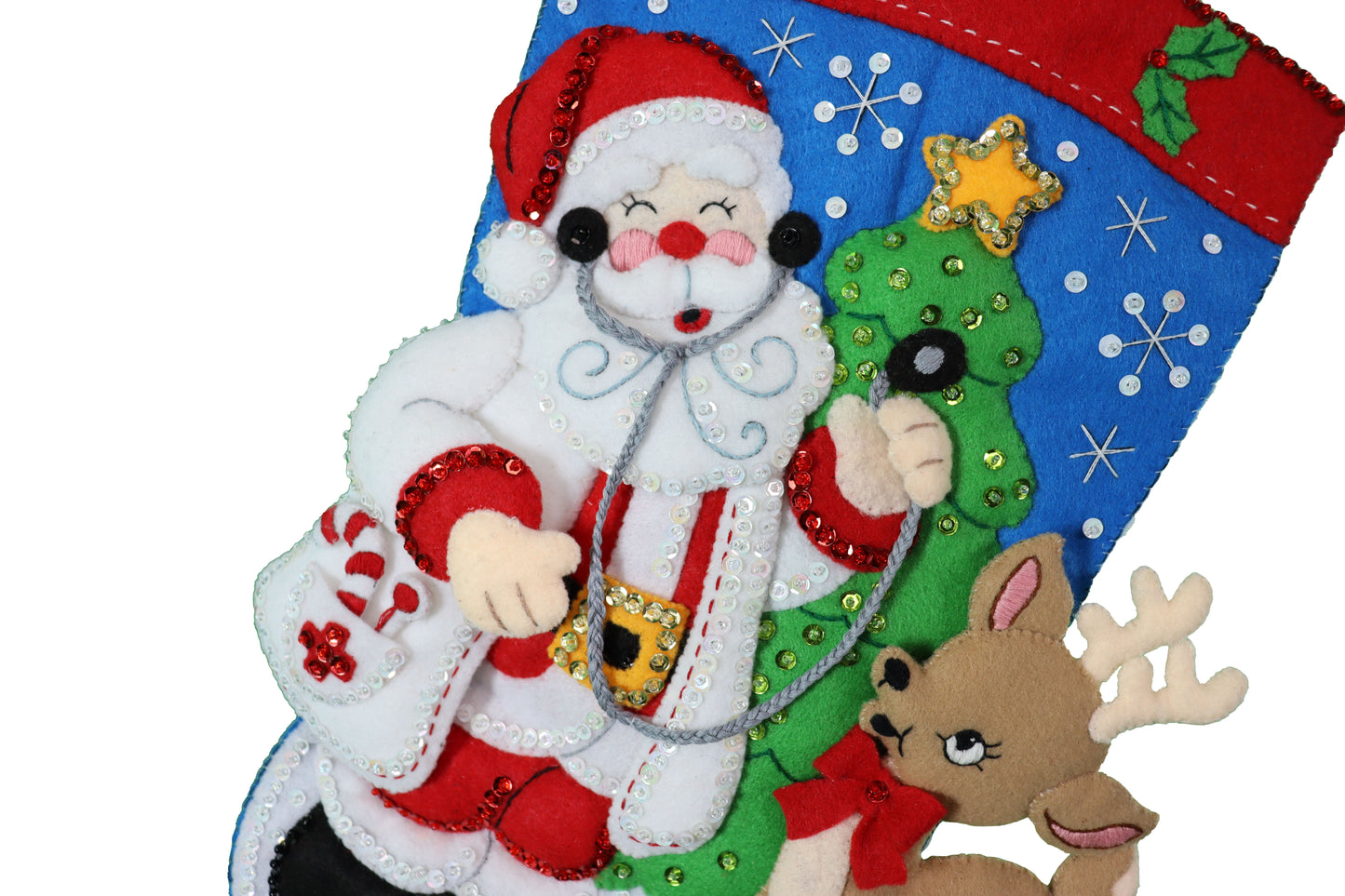 Doctor Santa Bucilla Finished Christmas Felt Stocking