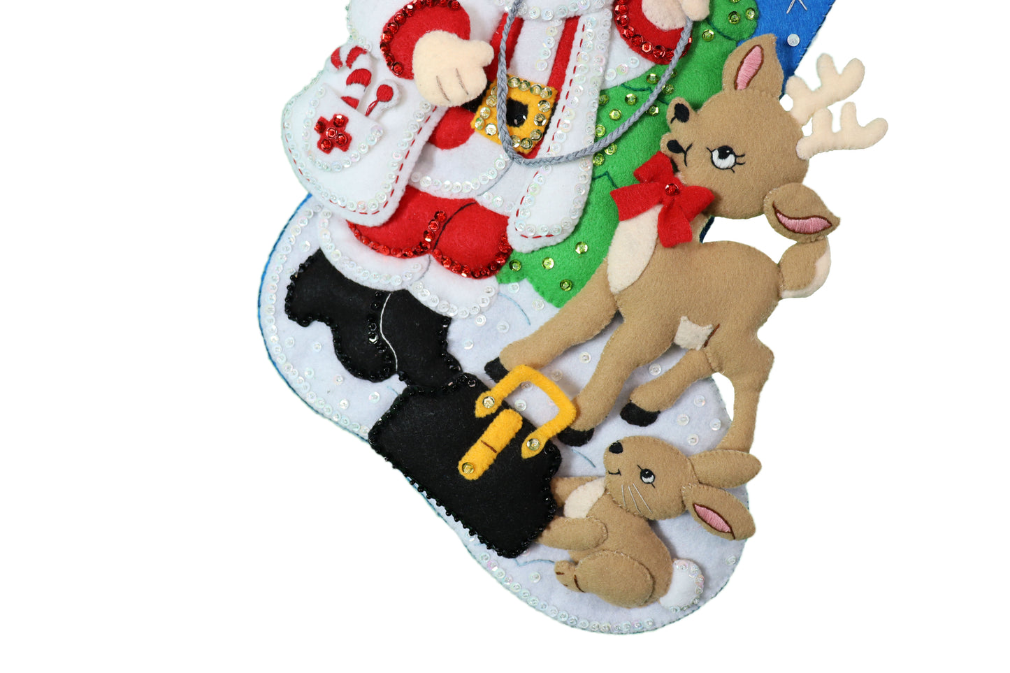 Doctor Santa Bucilla Finished Christmas Felt Stocking