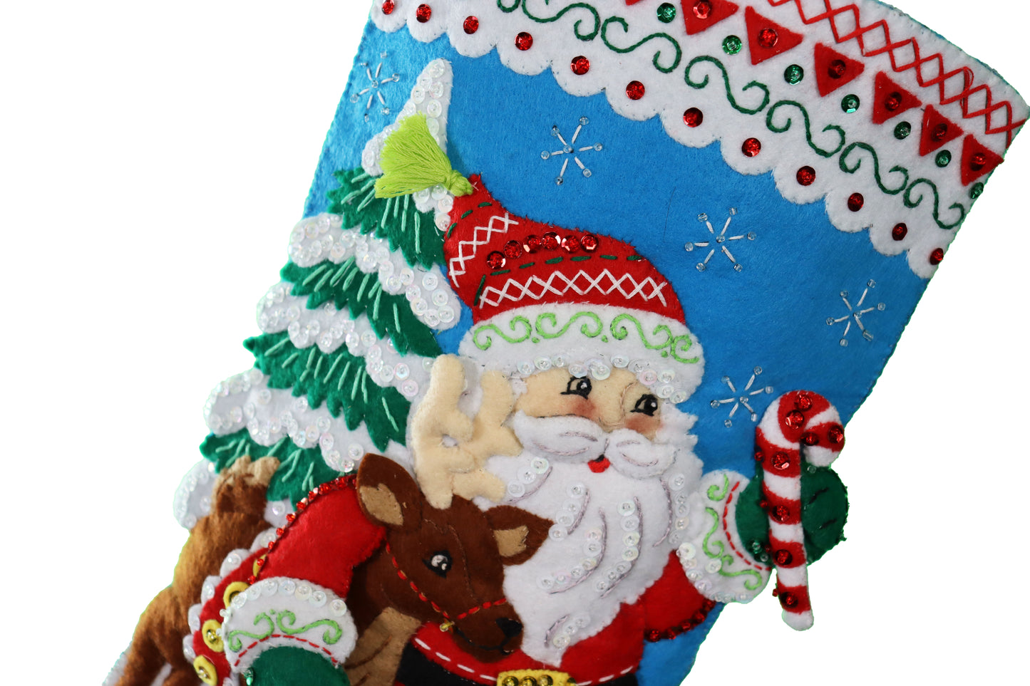 Nordic Santa Bucilla Finished Christmas Felt Stocking