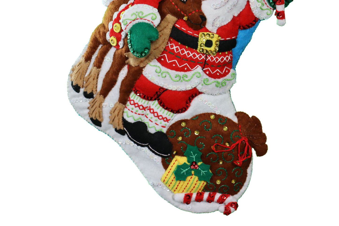 Nordic Santa Bucilla Finished Christmas Felt Stocking