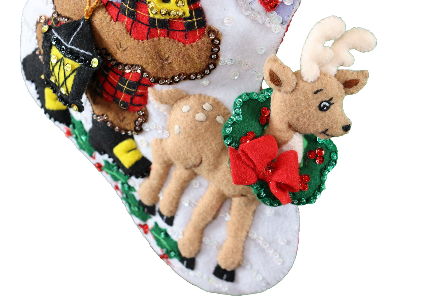 Lumberjack Santa Bucilla Finished Felt Christmas Stocking