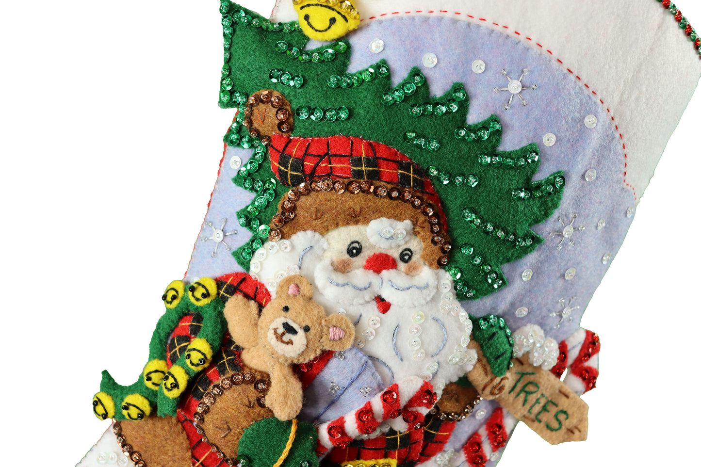 Lumberjack Santa Bucilla Finished Felt Christmas Stocking