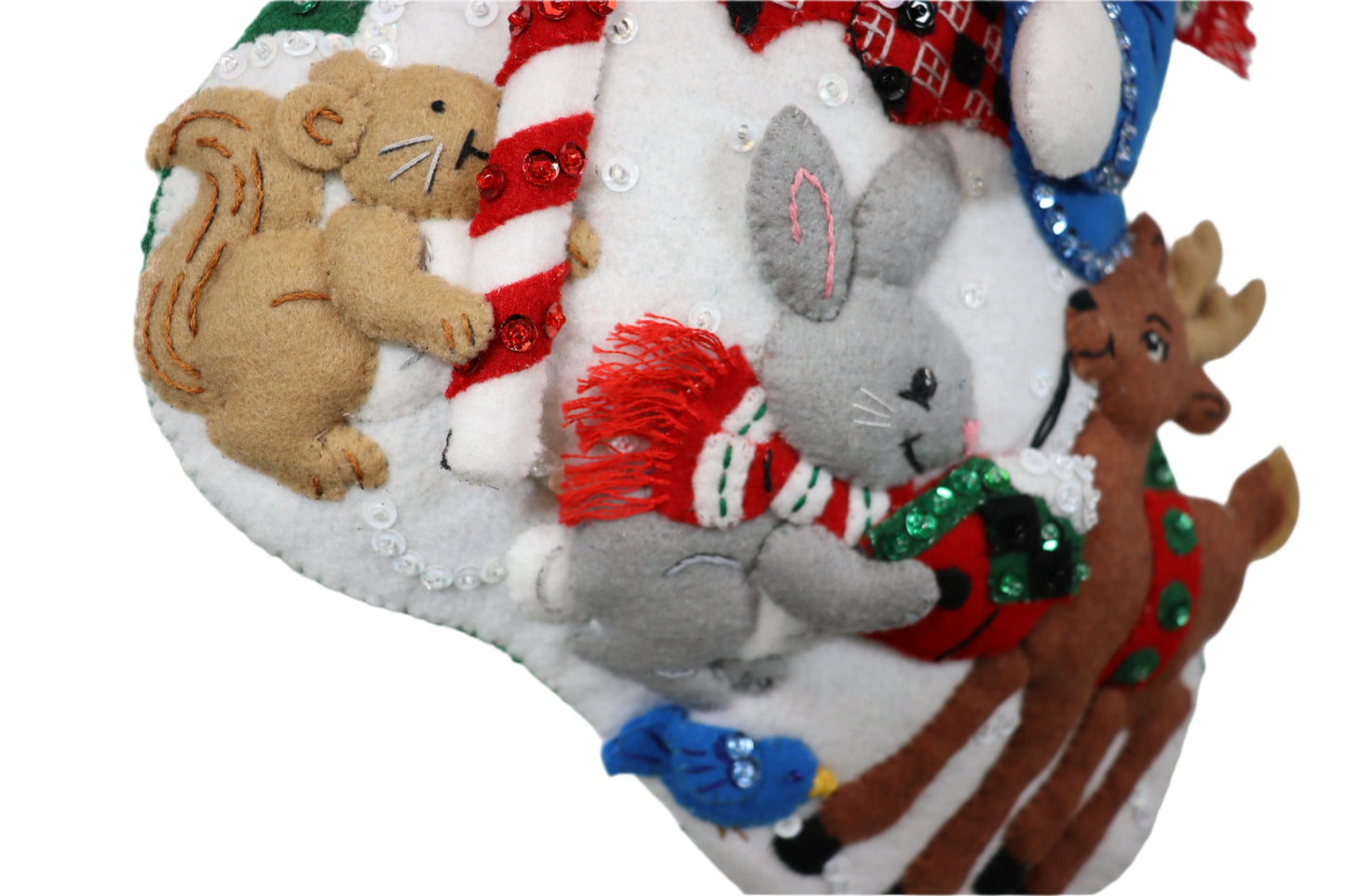 Santa Stop Here Bucilla Felt Christmas Stocking - Bunny