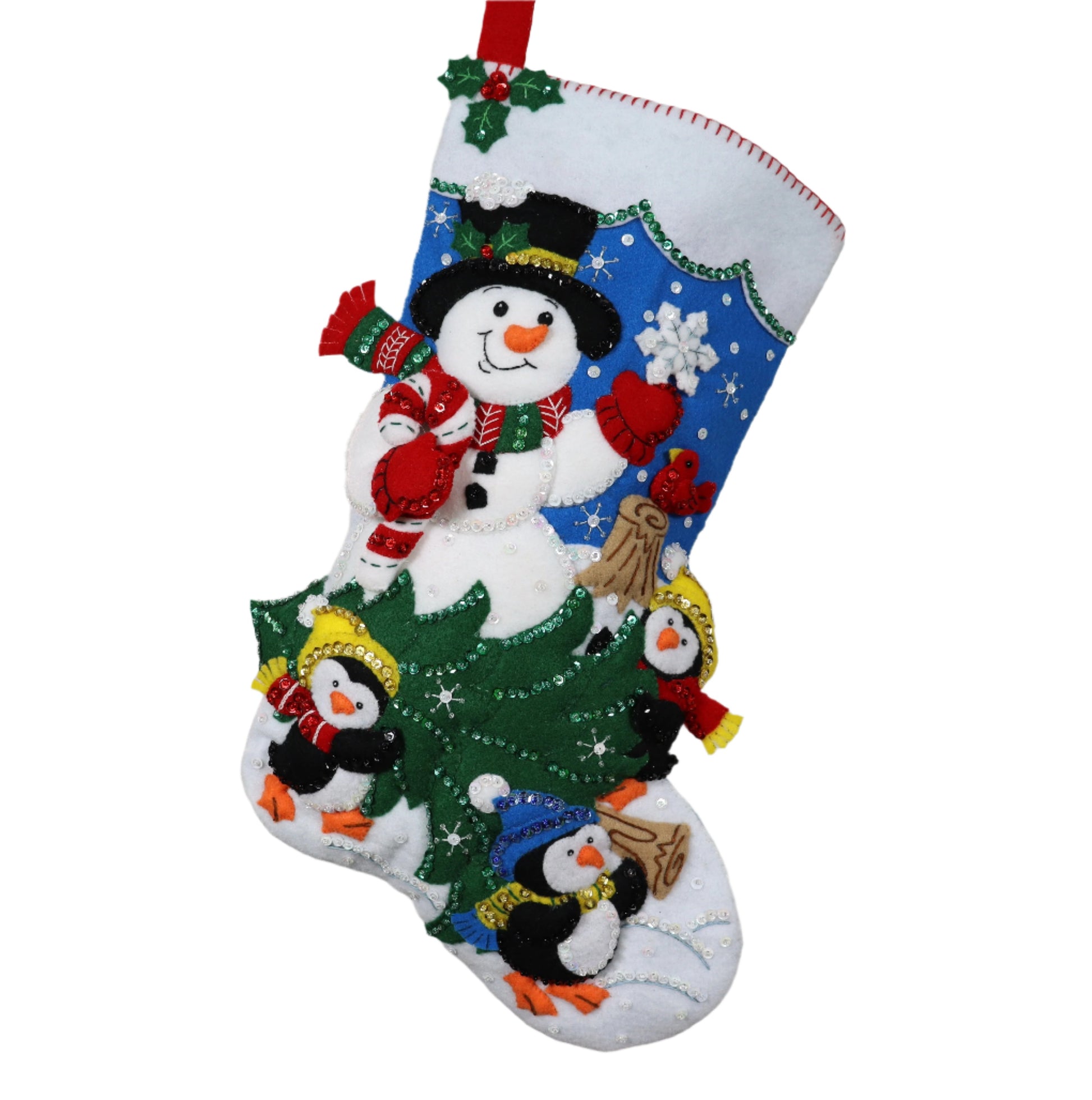 The Perfect Tree Bucilla Felt Christmas Stocking front view