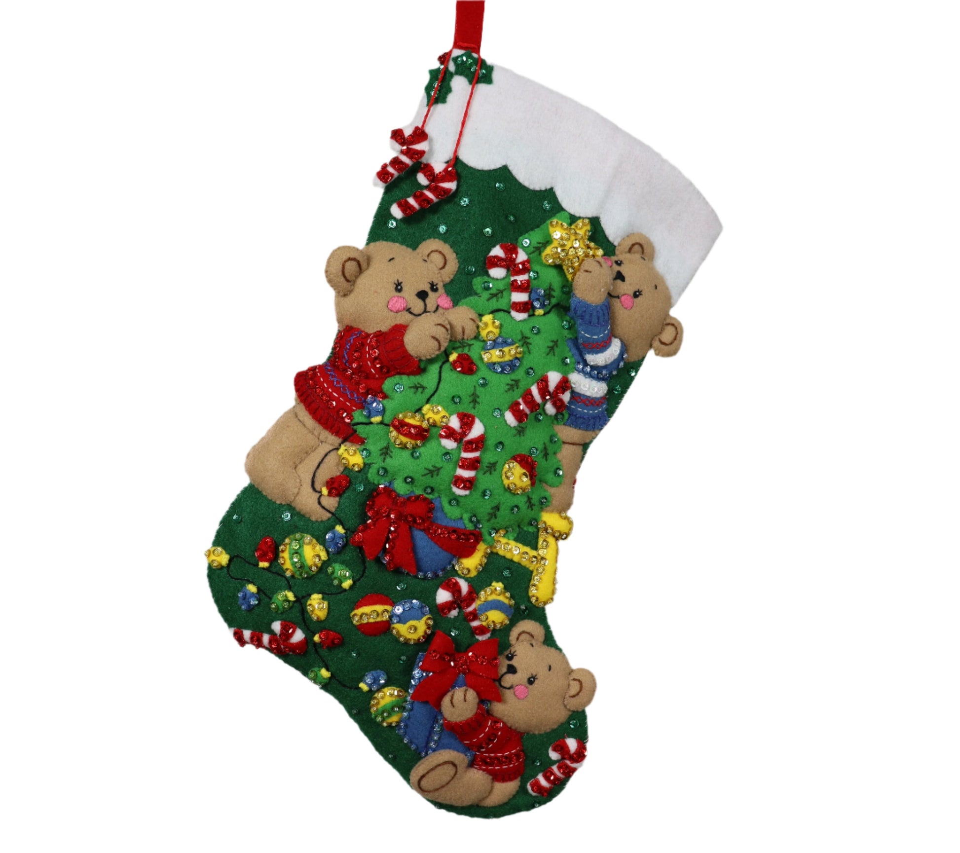 Decorating Tree Bucilla Felt Christmas Stocking