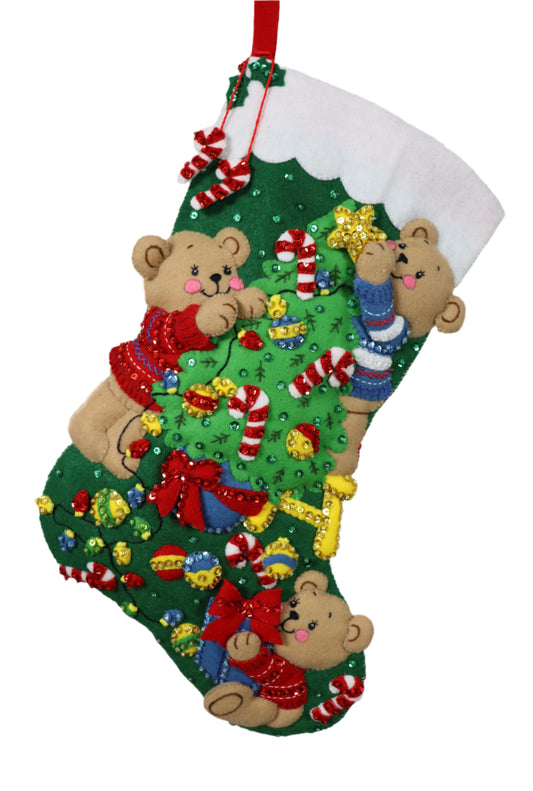 Decorating Tree Bucilla Felt Christmas Stocking