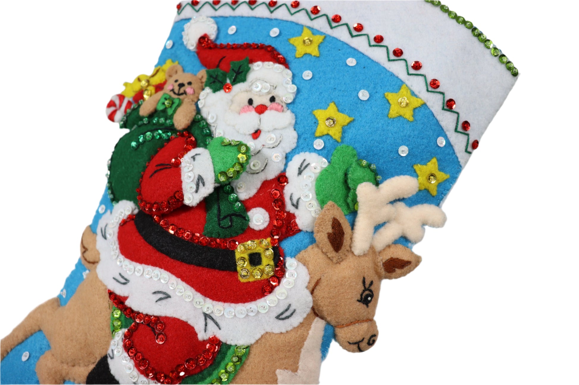 Reindeer Santa Bucilla Felt Christmas Stocking - Santa