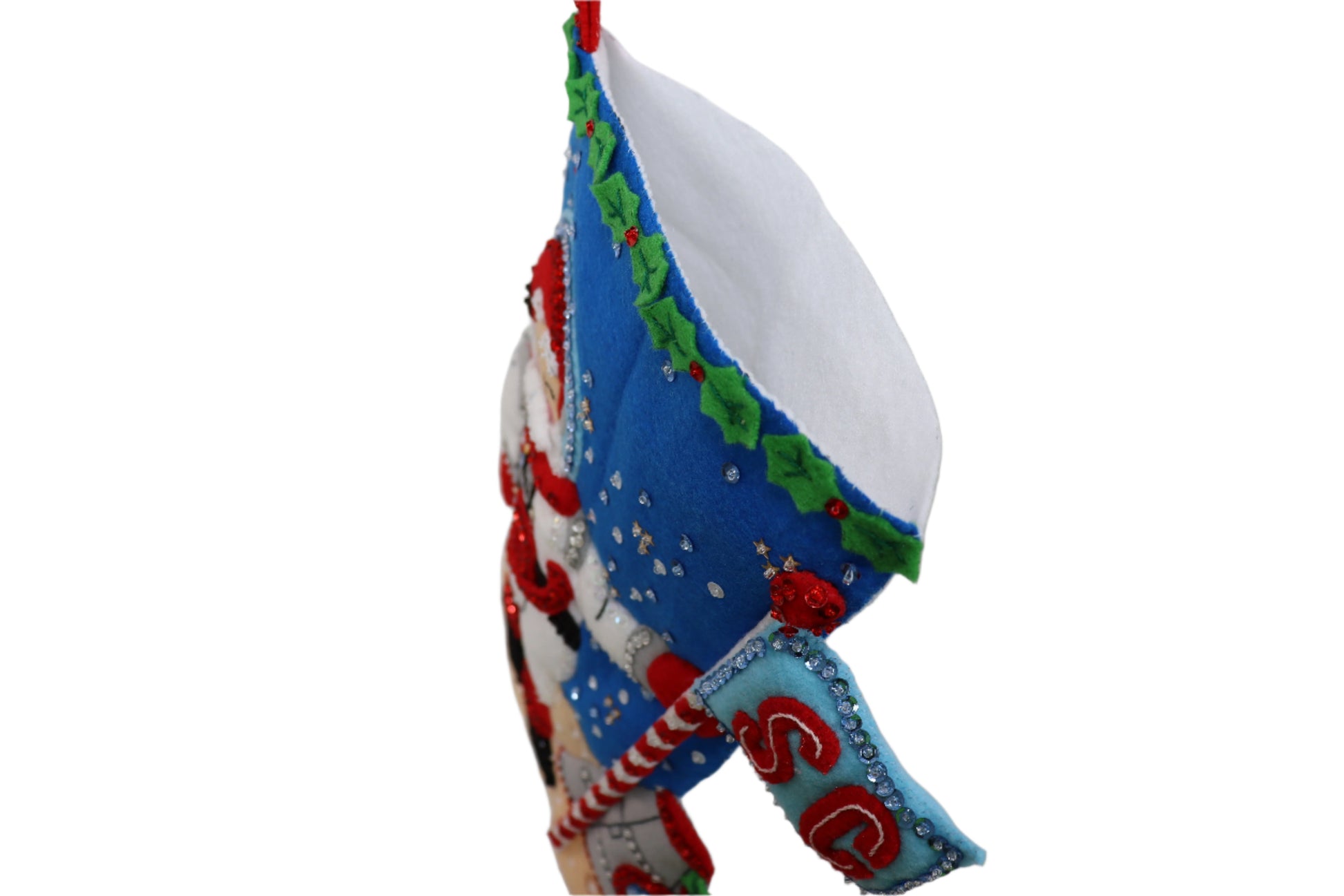 Christmas to the Moon Bucilla Felt Christmas Stocking top view