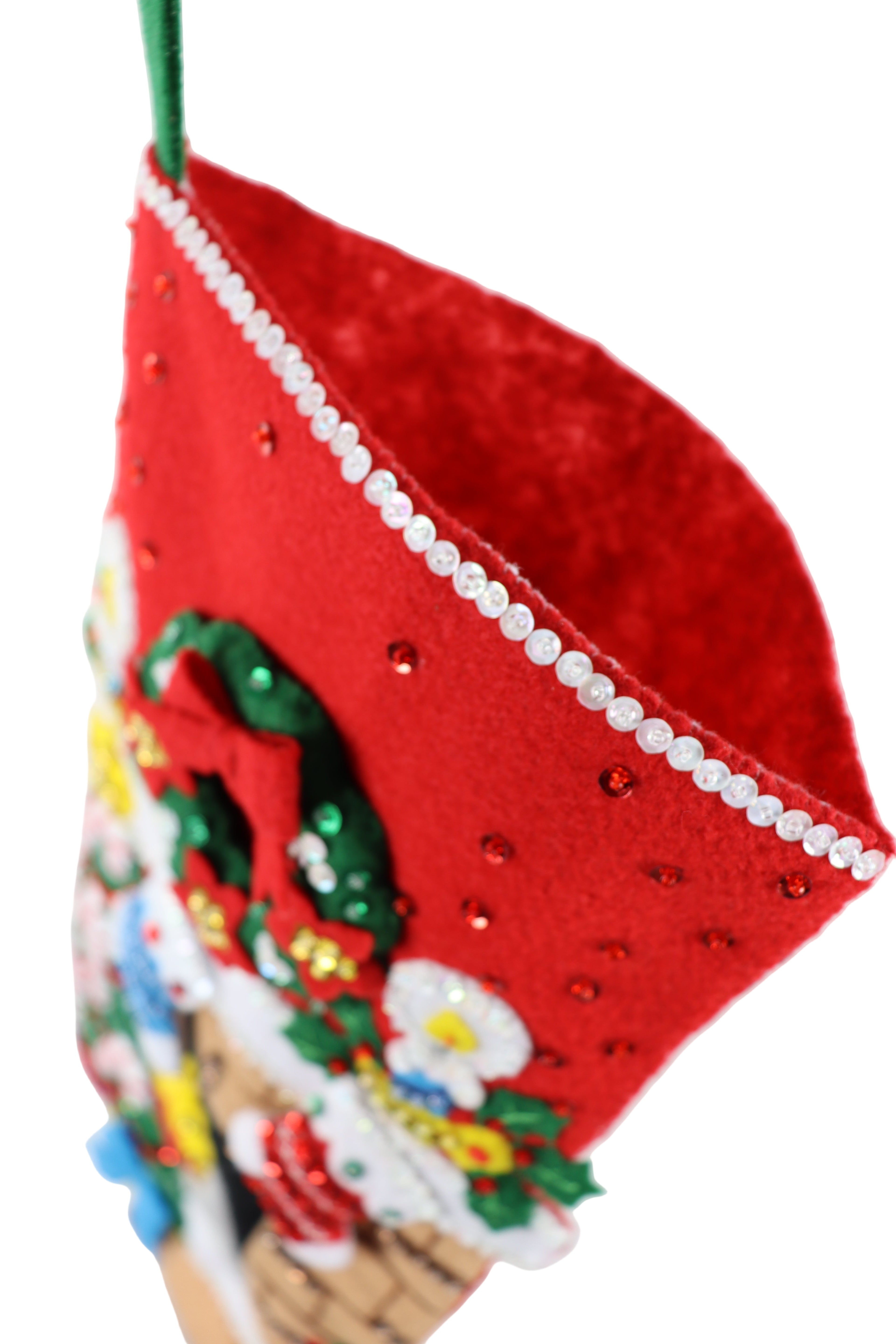 Holiday Hearth Bucilla Finished Felt Christmas Stocking