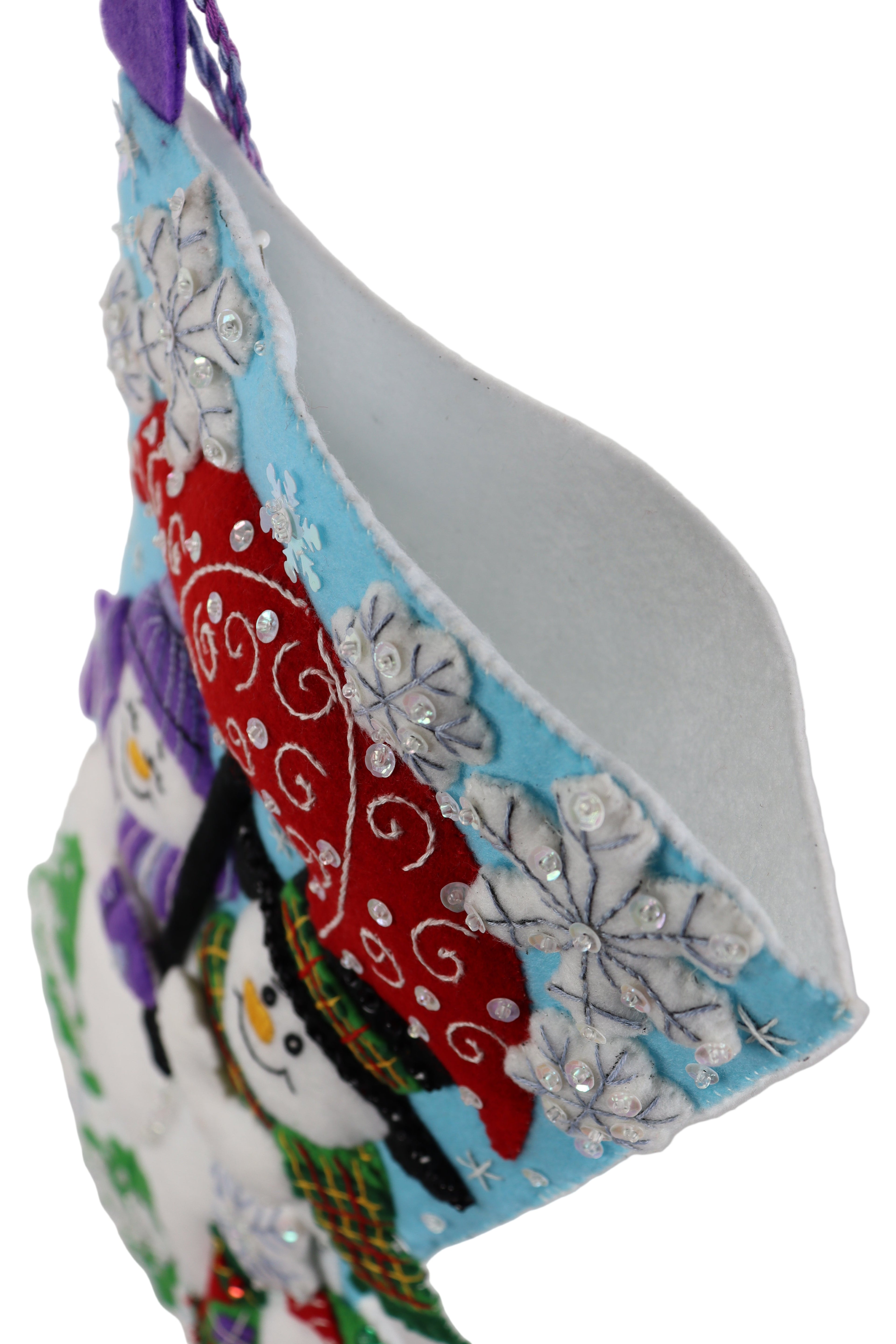 Frosty Family Bucilla Finished Felt Christmas Stocking